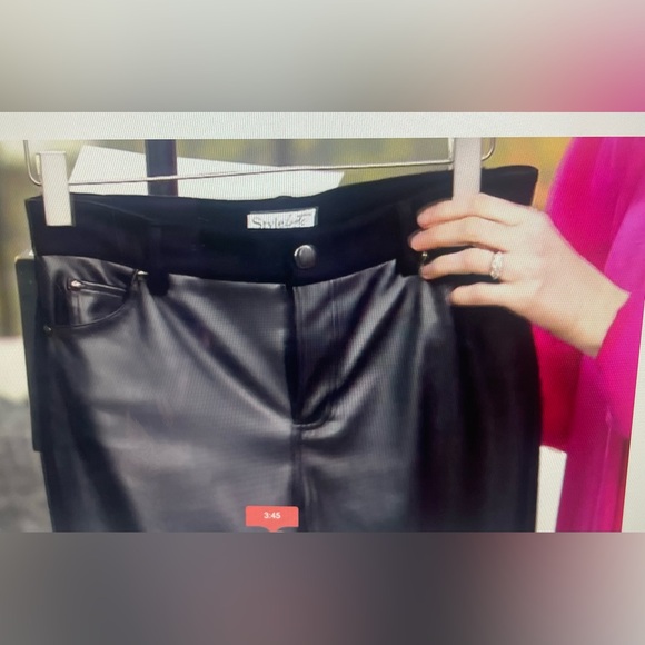 Ponte Slim Pant with Faux Leather Front - Picture 13 of 13